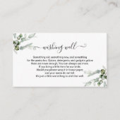 緑のブライダルシャワーウィッシングウェルインサート エンクロージャーカード (正面)