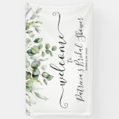 緑のブライダルシャワーウェルカムサインバナー 横断幕 (縦)