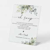 緑のブライダルシャワーオースナップサイン 台座サイン (正面)