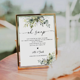 緑のブライダルシャワーオースナップサイン 台座サイン