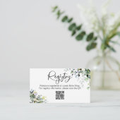 緑のブライダルシャワーギフトレジストリQR挿入 エンクロージャーカード (スタンド正面)