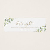 緑のブライダルシャワーデイトナイトカード (正面)