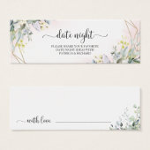 緑のブライダルシャワーデイトナイトジャールカード (正面&裏面)