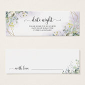 緑のブライダルシャワーデイトナイトジャールカード (正面&裏面)