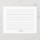 緑のブライダルシャワーデイトナイトジャールカード (裏面)