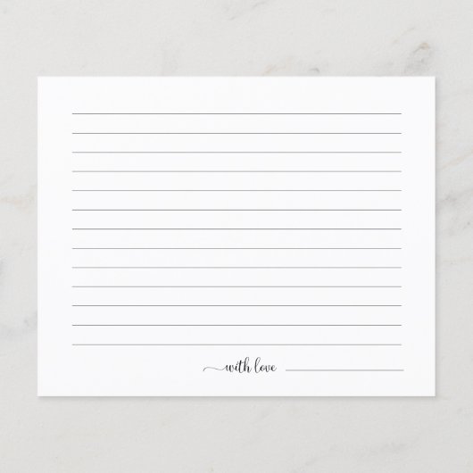 緑のブライダルシャワーデイトナイトジャールカード (裏面)