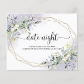 緑のブライダルシャワーデイトナイトジャールカード (正面)