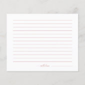 緑のブライダルシャワーデイトナイトジャールカード (裏面)