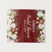 緑のブライダルシャワーフォトブースバーガンディープロップ タペストリー (正面(横))