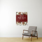 緑のブライダルシャワーフォトブースバーガンディープロップ タペストリー (インサイチュ)