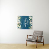 緑のブライダルシャワーフォトブース海軍金ゴールドプロップ タペストリー (インサイチュ(横))