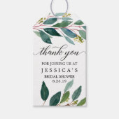 緑のブライダルシャワーメッセージカード ギフトタグ (正面)