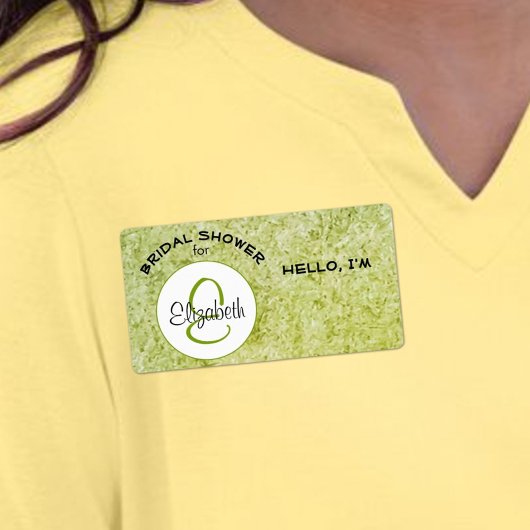 緑のブライダルシャワーモノグラム紙ラベル名タグ ラベル