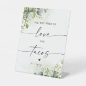 緑のブライダルシャワーラブアンドタコスのサイン 台座サイン (正面)