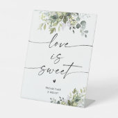 緑のブライダルシャワーラブイズスイートサイン 台座サイン (正面)
