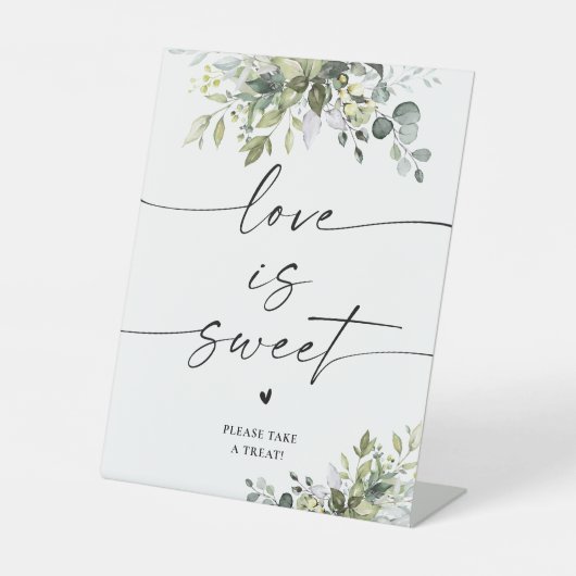 緑のブライダルシャワーラブイズスイートサイン 台座サイン (正面)