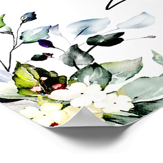 緑のブライダルシャワーレシピカードサイン ポスター (角)