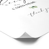 緑のブライダルシャワーレシピカードサイン ポスター (角)