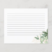 緑のブライダルシャワーレシピカード (裏面)