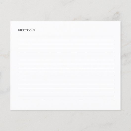 緑のブライダルシャワーレシピカード (裏面)