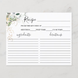 緑のブライダルシャワーレシピカード