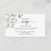緑のブライダルシャワーレシピ要求 エンクロージャーカード (正面)