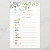 緑のブライダルシャワー絵文字ゲーム チラシ (正面)