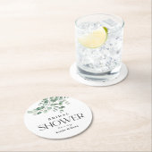 緑のブライダルシャワー赤ちゃんシャワーコードシャワー ラウンドペーパーコースター (インサイチュ)