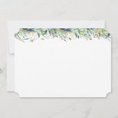 緑のブライダルシャワー金ゴールド書招待状 招待状 (裏面)