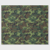 緑のブラウンの黒い狩りのカムフラージュ ラッピングペーパー (フラット)