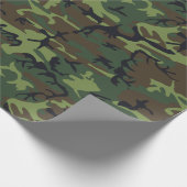 緑のブラウンの黒い狩りのカムフラージュ ラッピングペーパー (角)