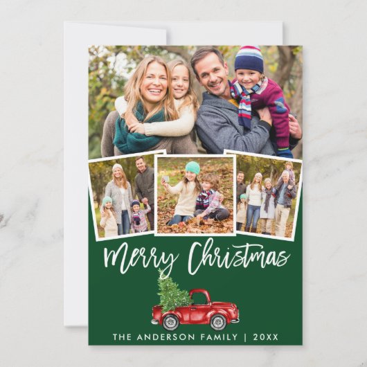 緑のブラシスクリプトヴィンテージトラック4写真 シーズンカード (正面)