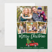 緑のブラシスクリプトヴィンテージトラック4写真 シーズンカード (正面/裏面)