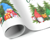 緑のブラシスクリプト水カラー格言ツリー ラッピングペーパー (ロールコーナー)