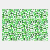 緑のブラシストローク ラッピングペーパーシート (正面)