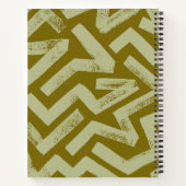 緑のブラシラインの幾何学的パターパーソナライズされたン ノートブック (裏面)