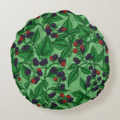 緑のブラックベリー ラウンドクッション (裏面)