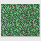 緑のブラックベリー ラッピングペーパー (フラット)