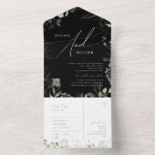 緑のブラック金ゴールドカジュアルQRコードシールと送信 オールインワン招待状 (内側)