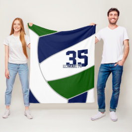 緑のブルーチームカラーバレーボールルームの装飾 フリースブランケット