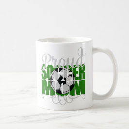 緑のプライドを持つサッカーママ コーヒーマグカップ