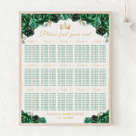 緑のプリンセスクインセアニラ15テーブル座席表 ポスター