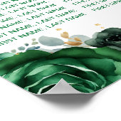 緑のプリンセスクインセアニラ15テーブル座席表 ポスター (角)