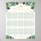 緑のプリンセスクインセアニラ15テーブル座席表 ポスター (正面)