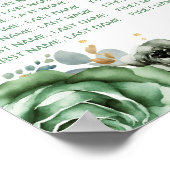 緑のプリンセスクインセアニラ15テーブル座席表 ポスター (角)