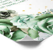 緑のプリンセスクインセアニラ8テーブル座席表 ポスター (角)