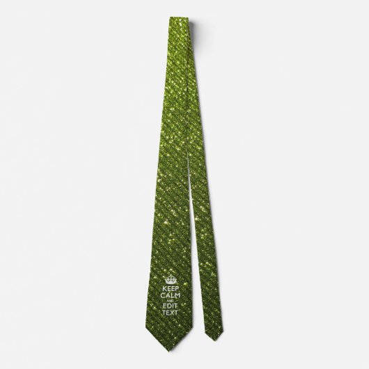 緑のプリントあなたの穏やかな保ギフトをパーソナライズ ネクタイ (正面)