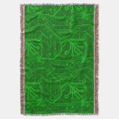 緑のプリント基板パターン スローブランケット (正面縦)