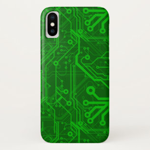 緑のプリント基板パターン iPhone X ケース