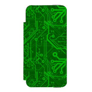 緑のプリント基板パターン iPhone SE/5/5sウォレットケース